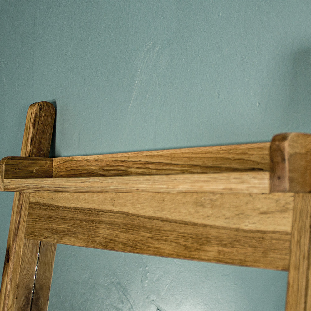 Versailles Leaning Oak Mirror with Shelf