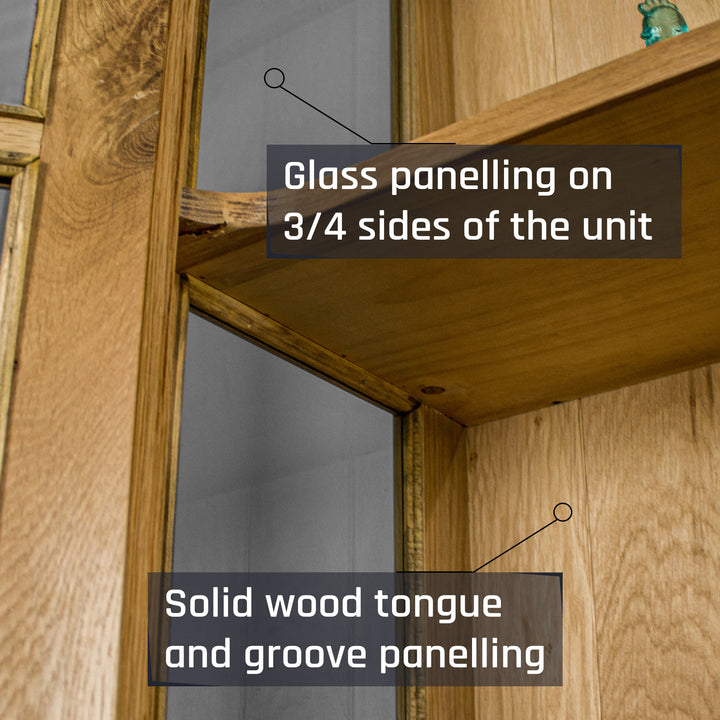 Oscar Glass Door Oak Display Cabinet