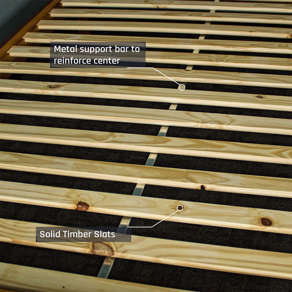 Alton Rimu-Stained NZ Pine King Bed Frame | Mainland Furniture NZ