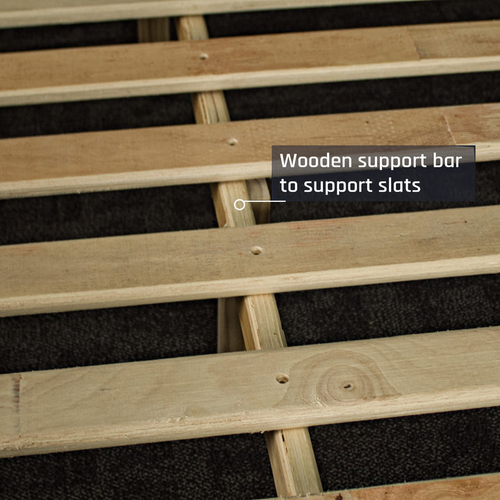 A view of the wooden support bar for the slats of the Amarillo Queen Slat Bed Frame.