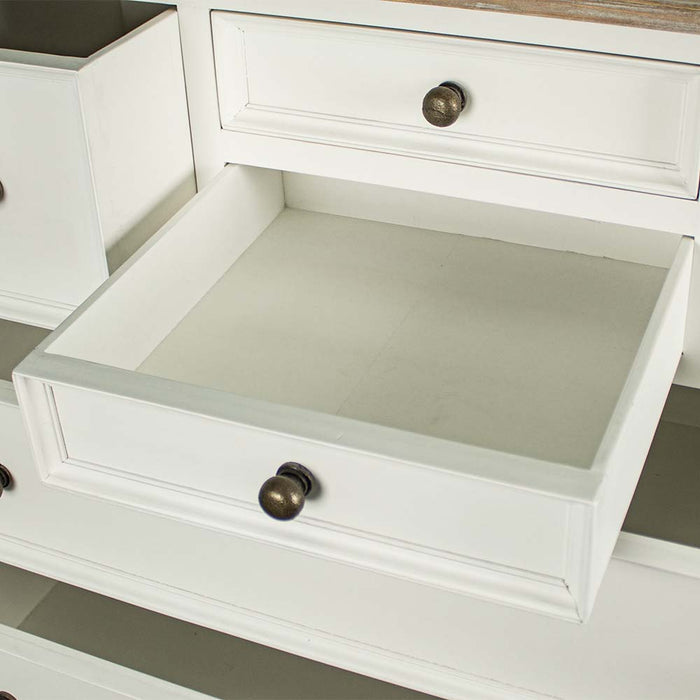 A close up of the middle drawer on the Biarritz 7 Drawer Tallboy / Chest of Drawer.