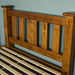 Headboard of the Rimu stained Jamaica King Size Slat Bed Frame
