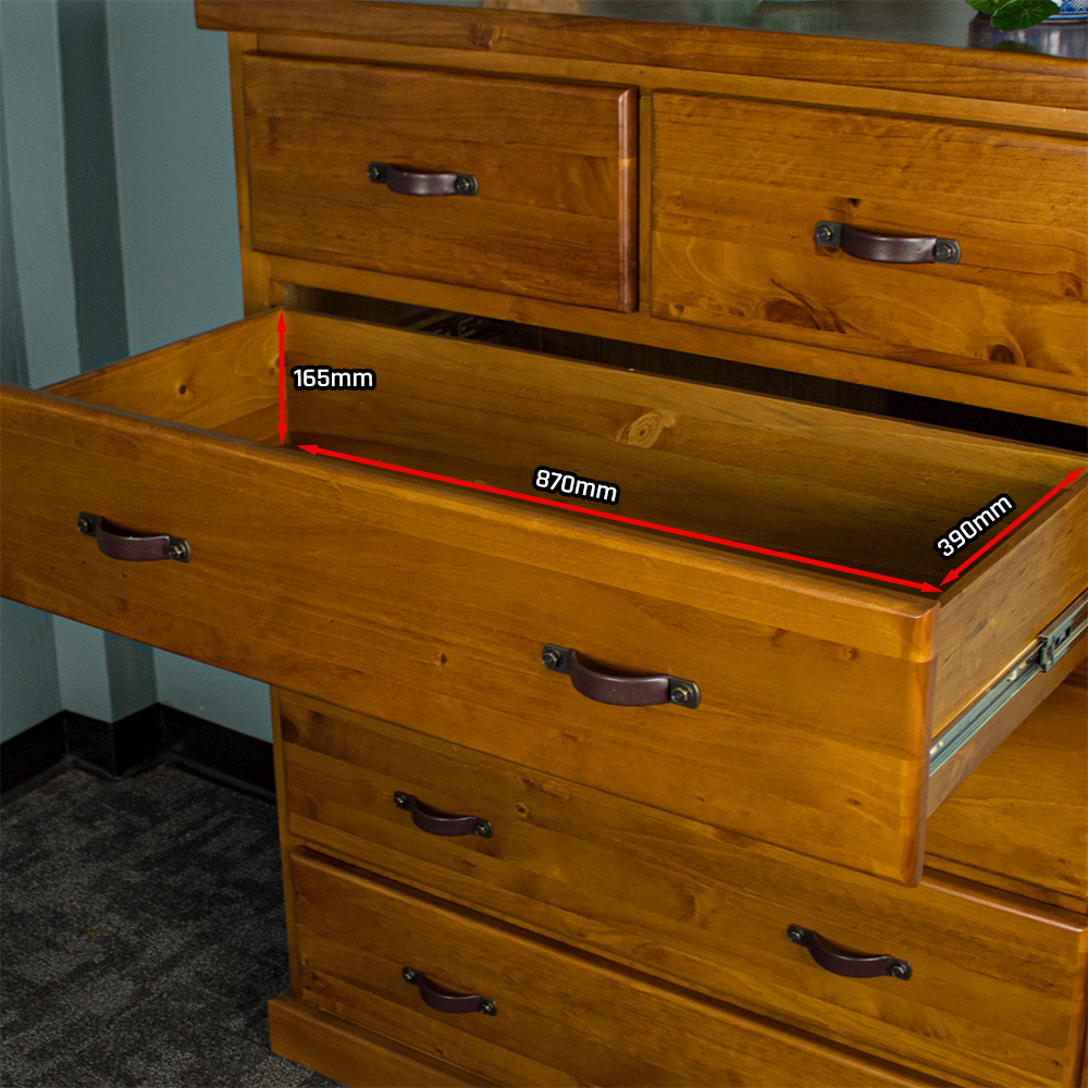 Jamaica 6 Drawer Pine Tallboy
