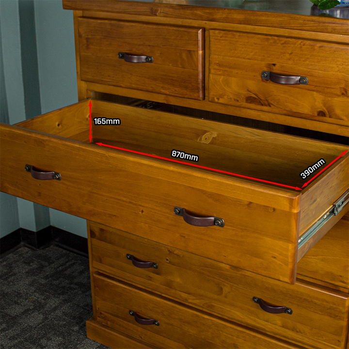 Jamaica 6 Drawer Pine Tallboy