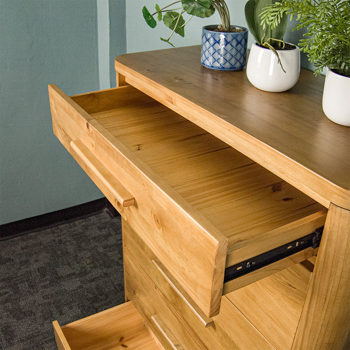 Kimberly 5 Drawer NZ Pine Tallboy