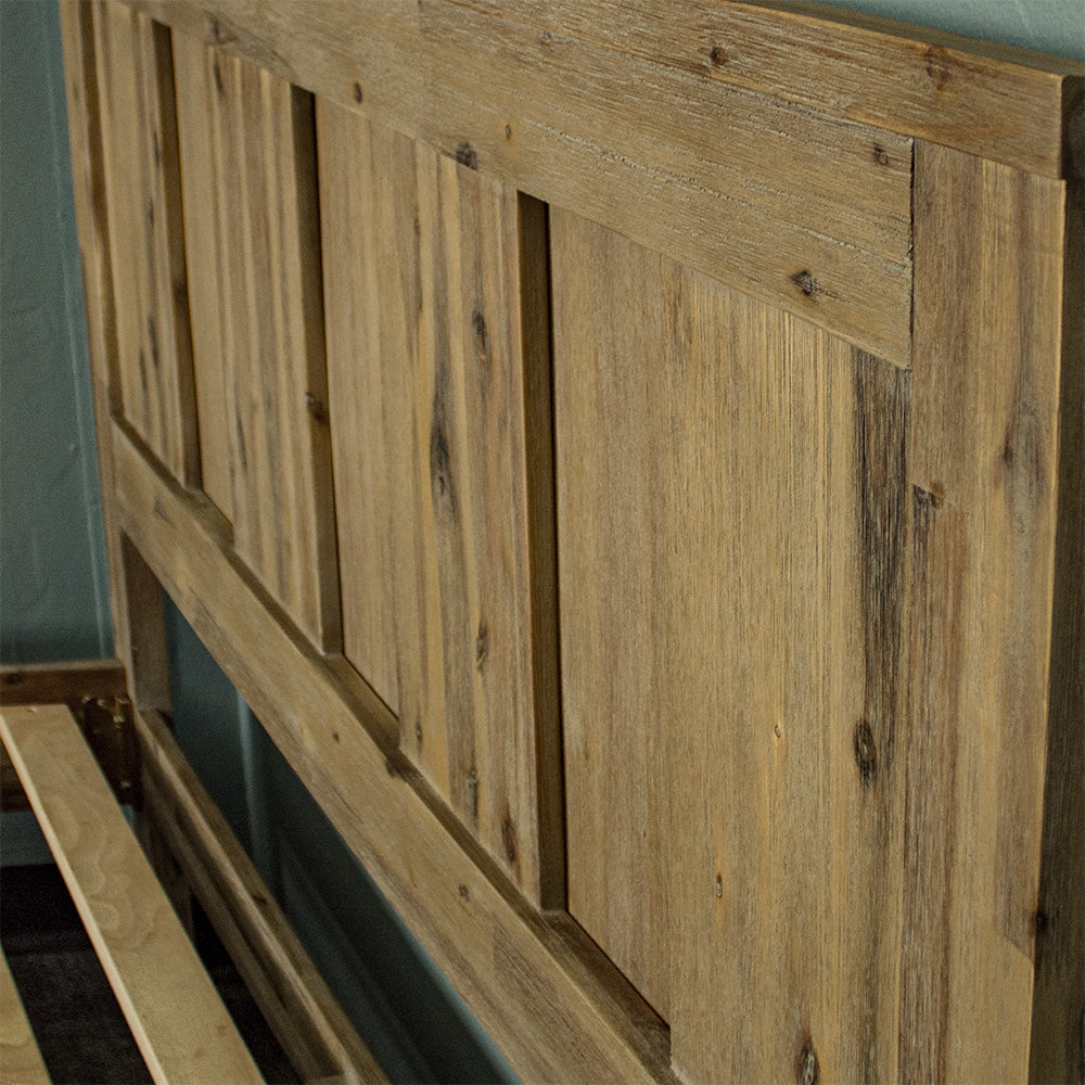 The headboard of the Mars King Single Slat Bed Frame.