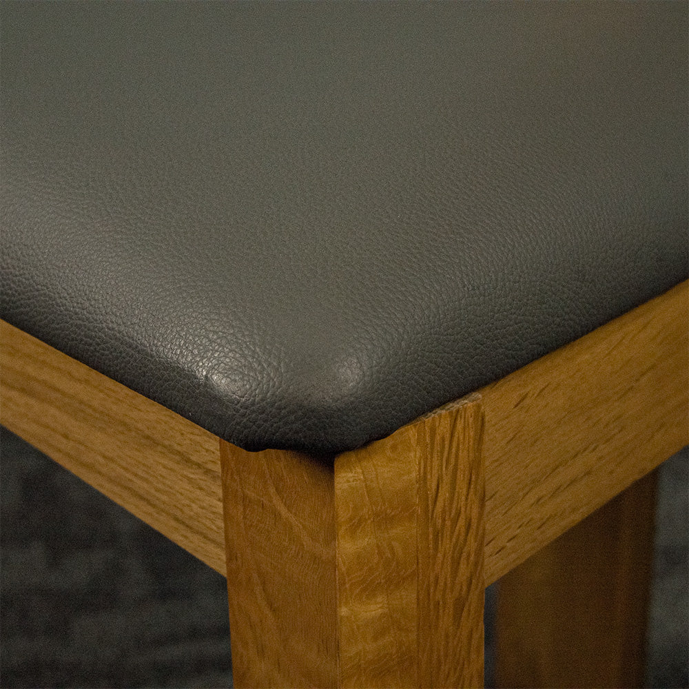 Bristol Oak Grey Dining Chair with Upholstered Back