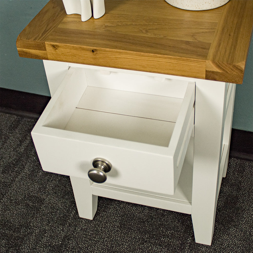 Tasmania Oak Top Bedside Table / Lamp Table