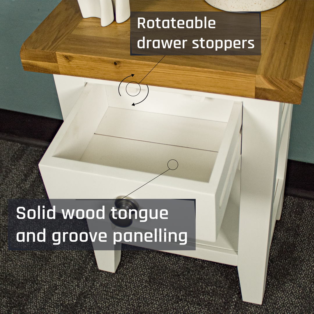 Tasmania Oak Top Bedside Table / Lamp Table