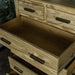 An overall view of the large drawers on the Vancouver 6 Drawer NZ Pine Tallboy.