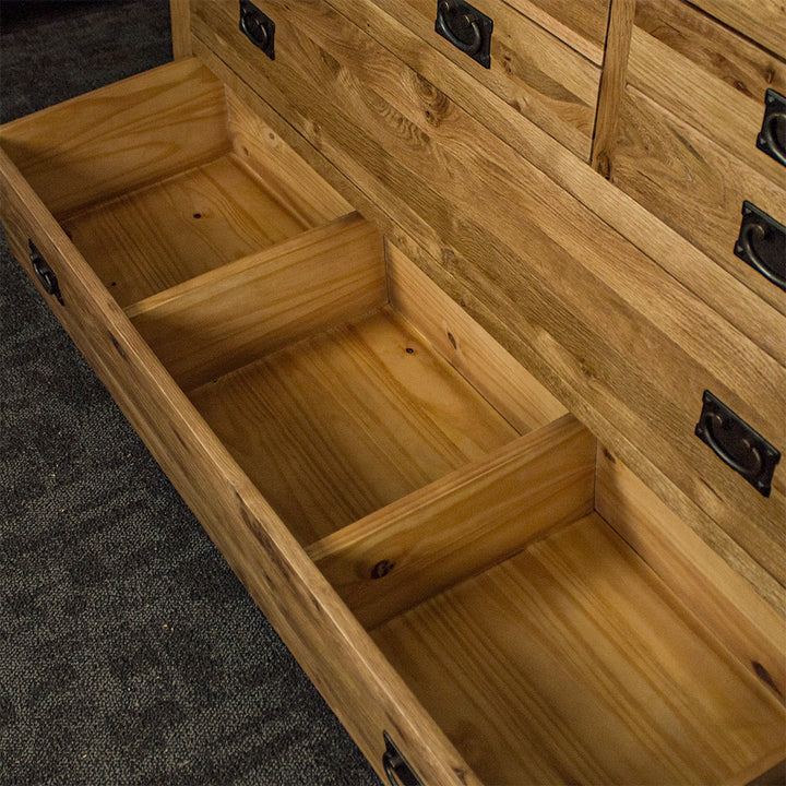 Vienna 6 Drawer Oak Lowboy