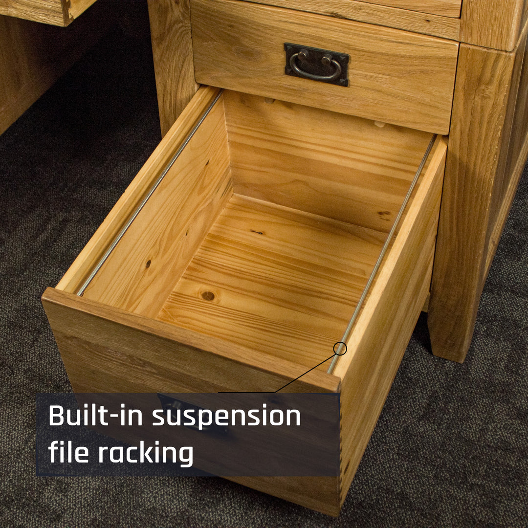 Vienna 7 Drawer Oak Executive Desk