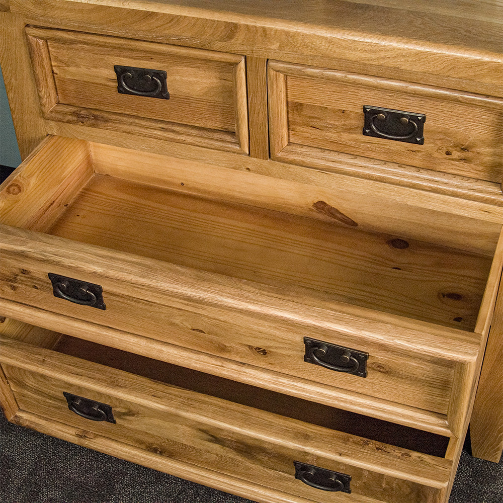 Yes Four Drawer Oak Lowboy
