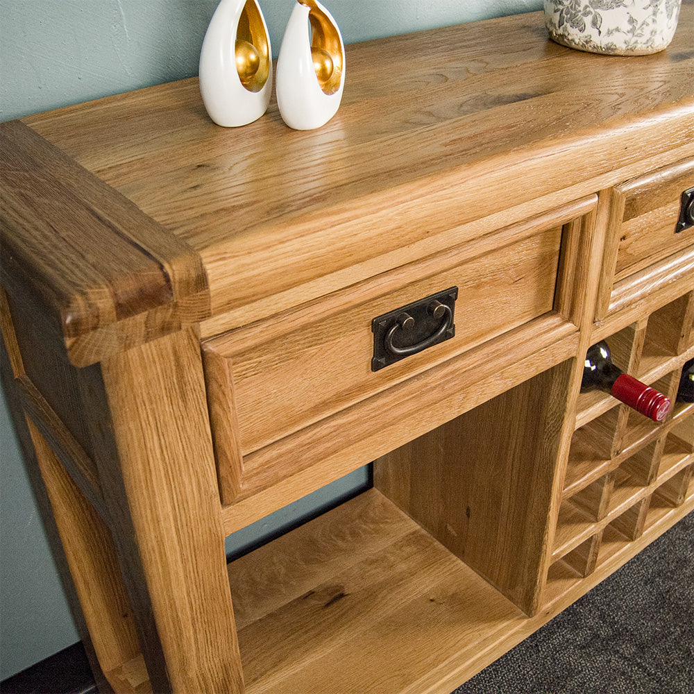 Yes Large Oak Sideboard with Wine Rack