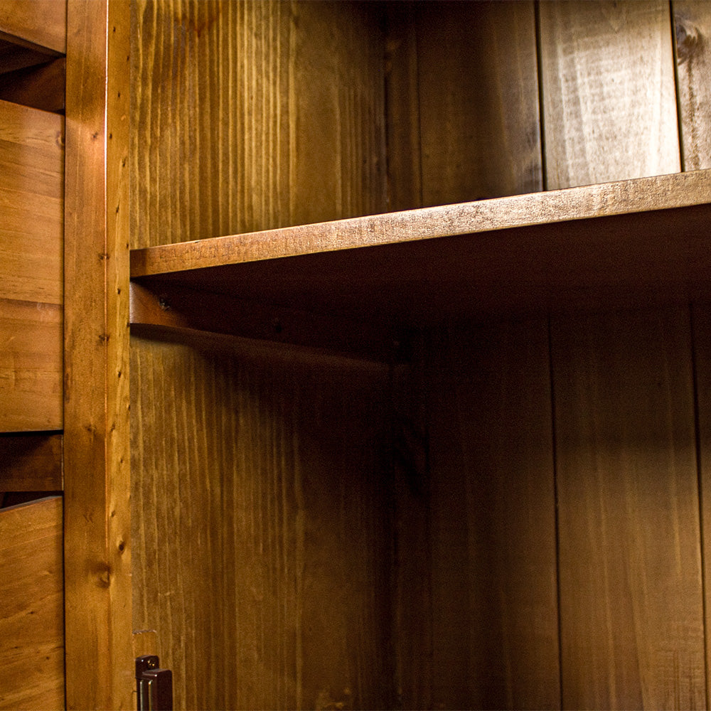 The removeable shelf of the Montreal Midsize NZ Pine Buffet.