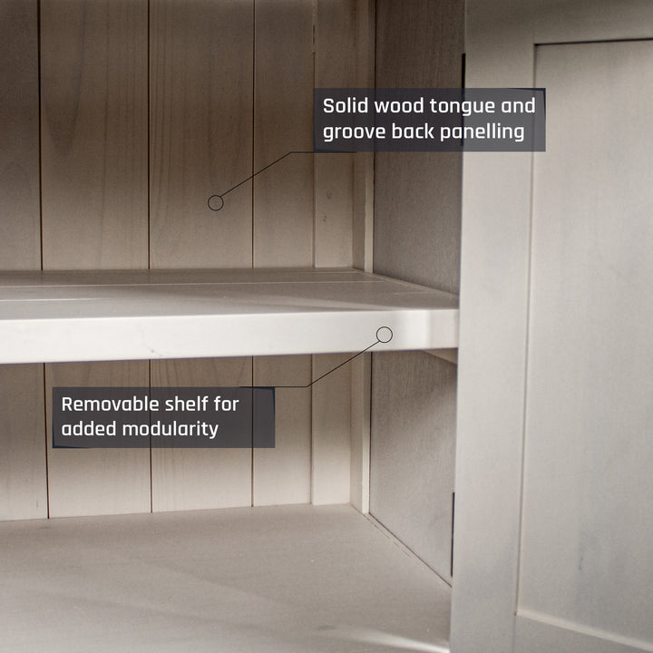 Vancouver 2 Door 2 Drawer NZ Pine White Buffet