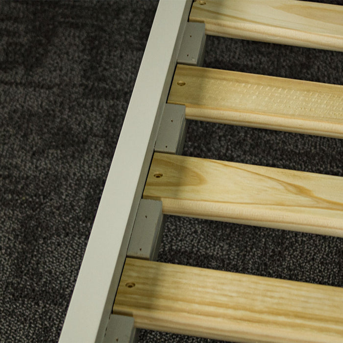 A look at the screwholes on the Alton Double Slat Bed-Frame.