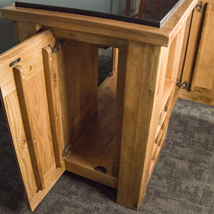 Camden Granite Top Oak Kitchen Workbench
