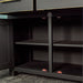 View of the wide/double shelf of the Cascais Large Black Buffet, which can also be removed.