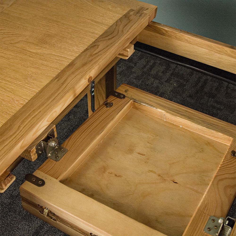 Dakota Square Oak Butterfly Extending Table (900mm)