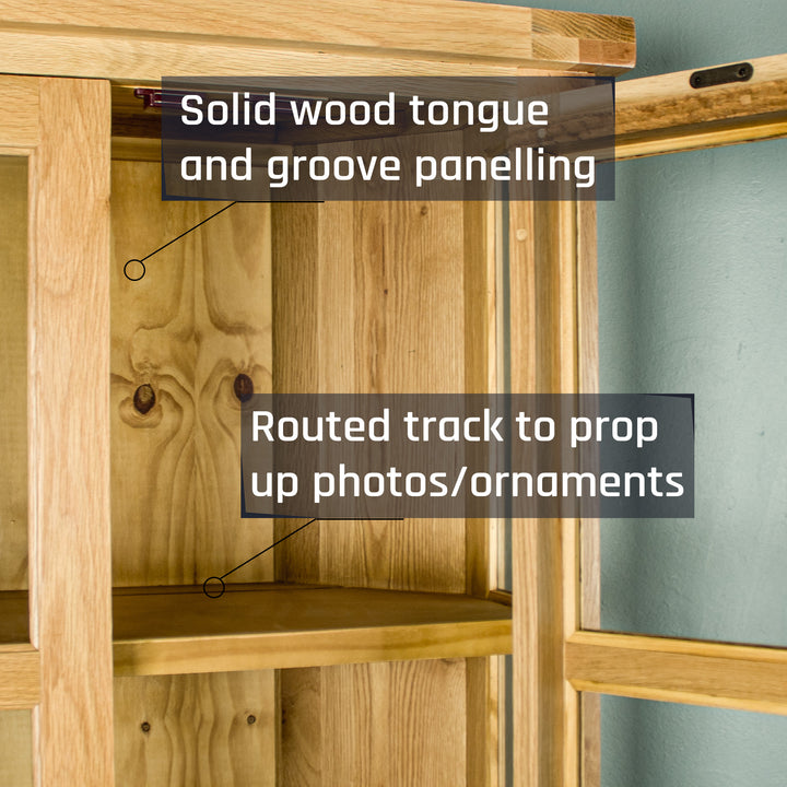 Yes Oak Corner Display Cabinet