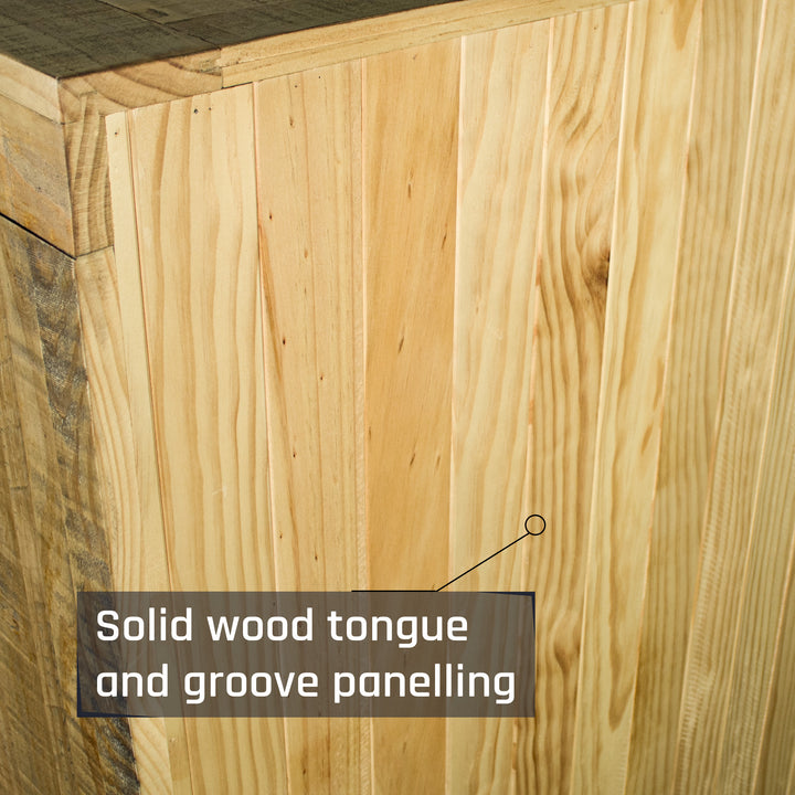 The back of the Amarillo Seven-Drawer Tallboy, with tongue and groove back panelling.