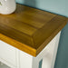 Top of the Felixstowe Small Pine Hall Table showing the golden wood grain on the top.
