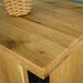 A close up of the top of the Golden Gate Three Door Oak Buffet, showing the wood grain.