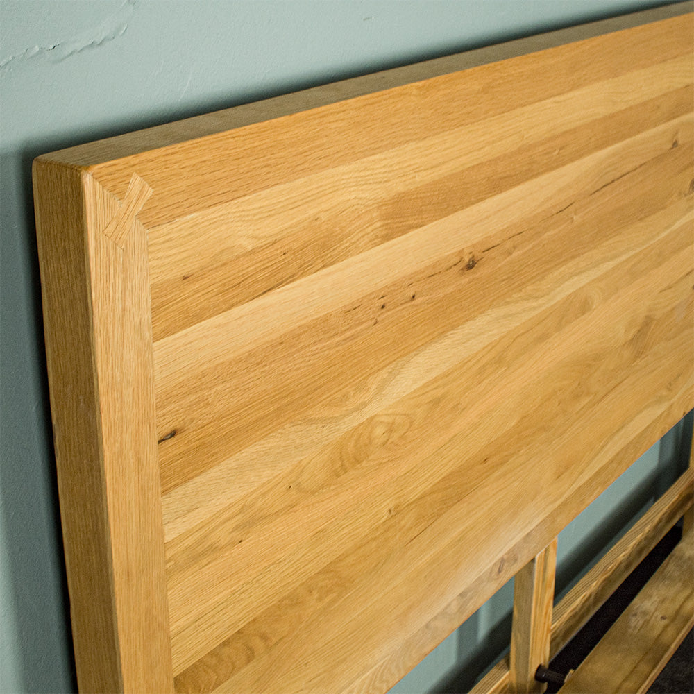 Ormond Oak Double Bed Frame + Balanced Euro Top Mattress Combo