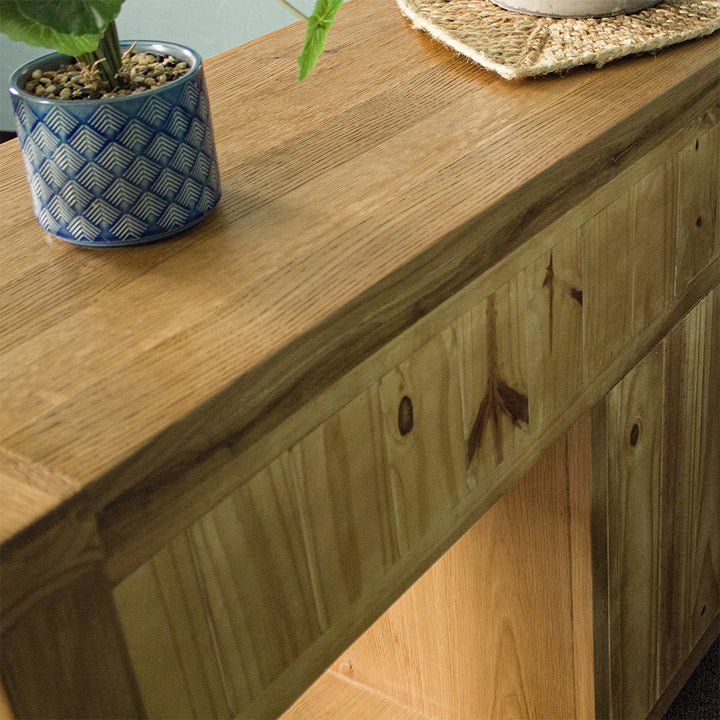 Vienna Oak Hall Table w/ Wine Rack
