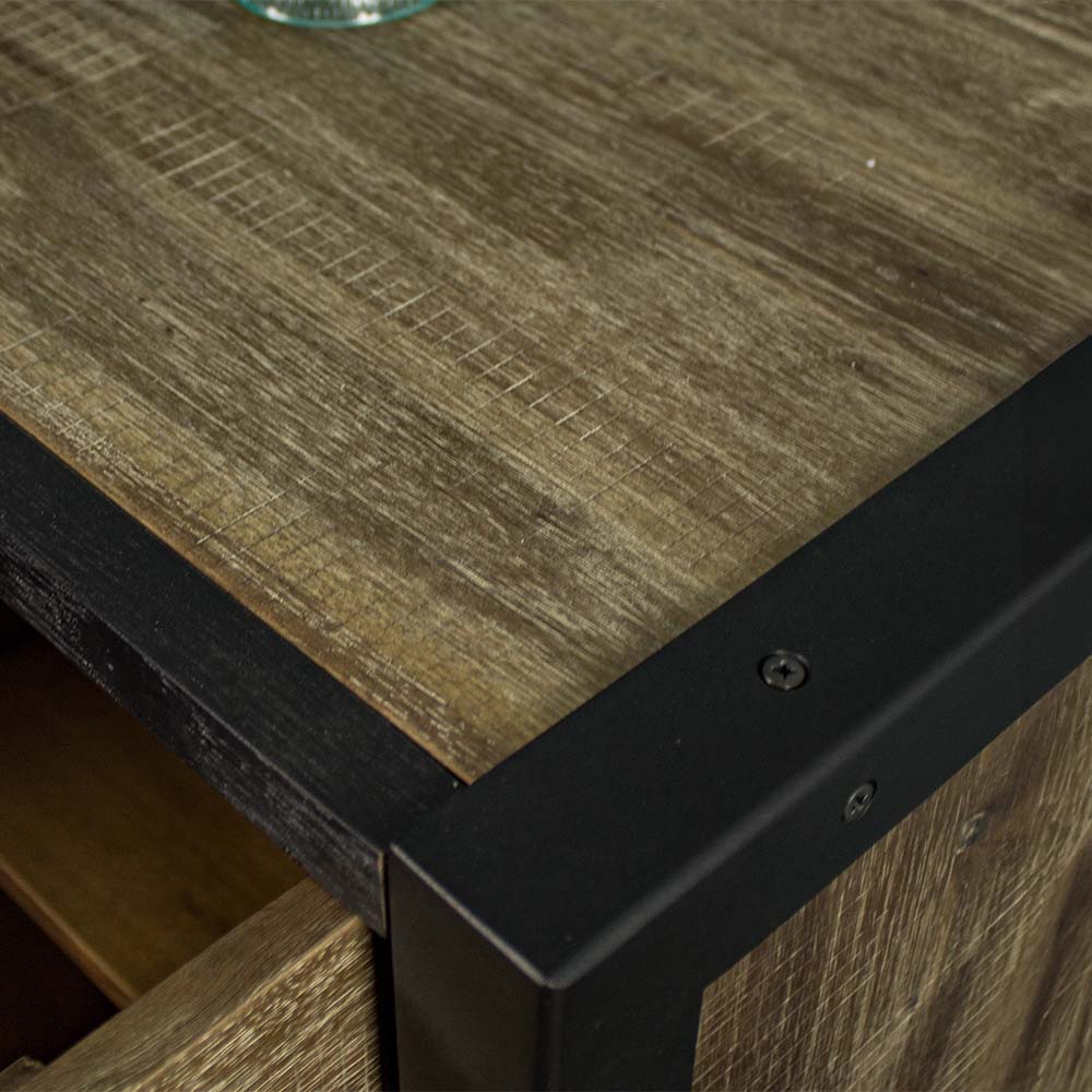 A close up of the top of the Victor 2 Door 3 Drawer Sideboard, showing the wood grain and colour.