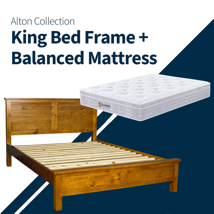 Alton Rimu King Bed Frame + Balanced Euro Top Mattress