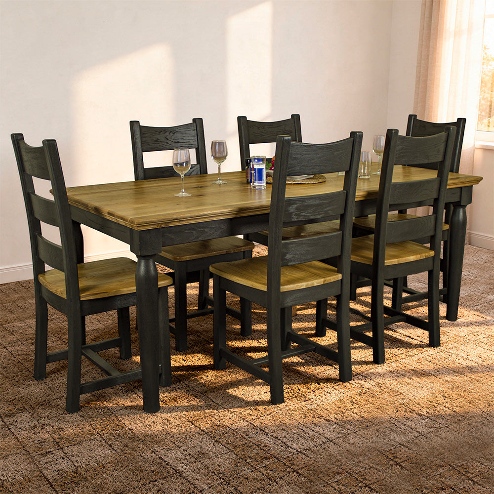 Boston Oak 6 Seater Dining Suite with 2m Table