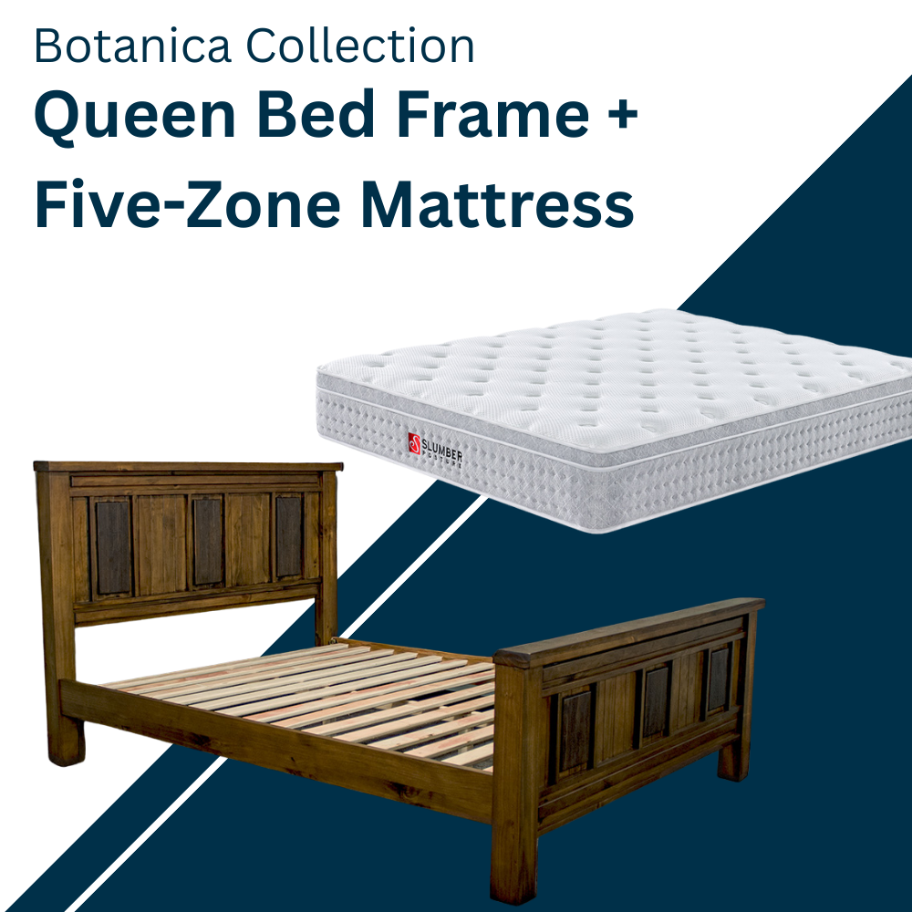 Botanica Queen Bed Frame + Five Zone Mattress Combo