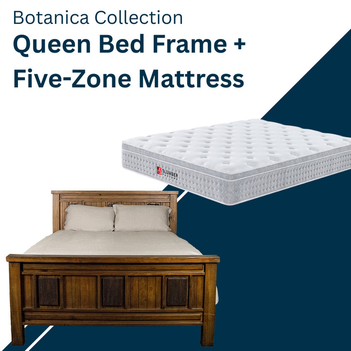 Botanica Queen Bed Frame + Five Zone Mattress Combo