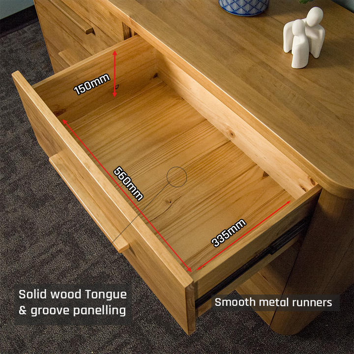 Kimberly 6 Drawer NZ Pine Lowboy