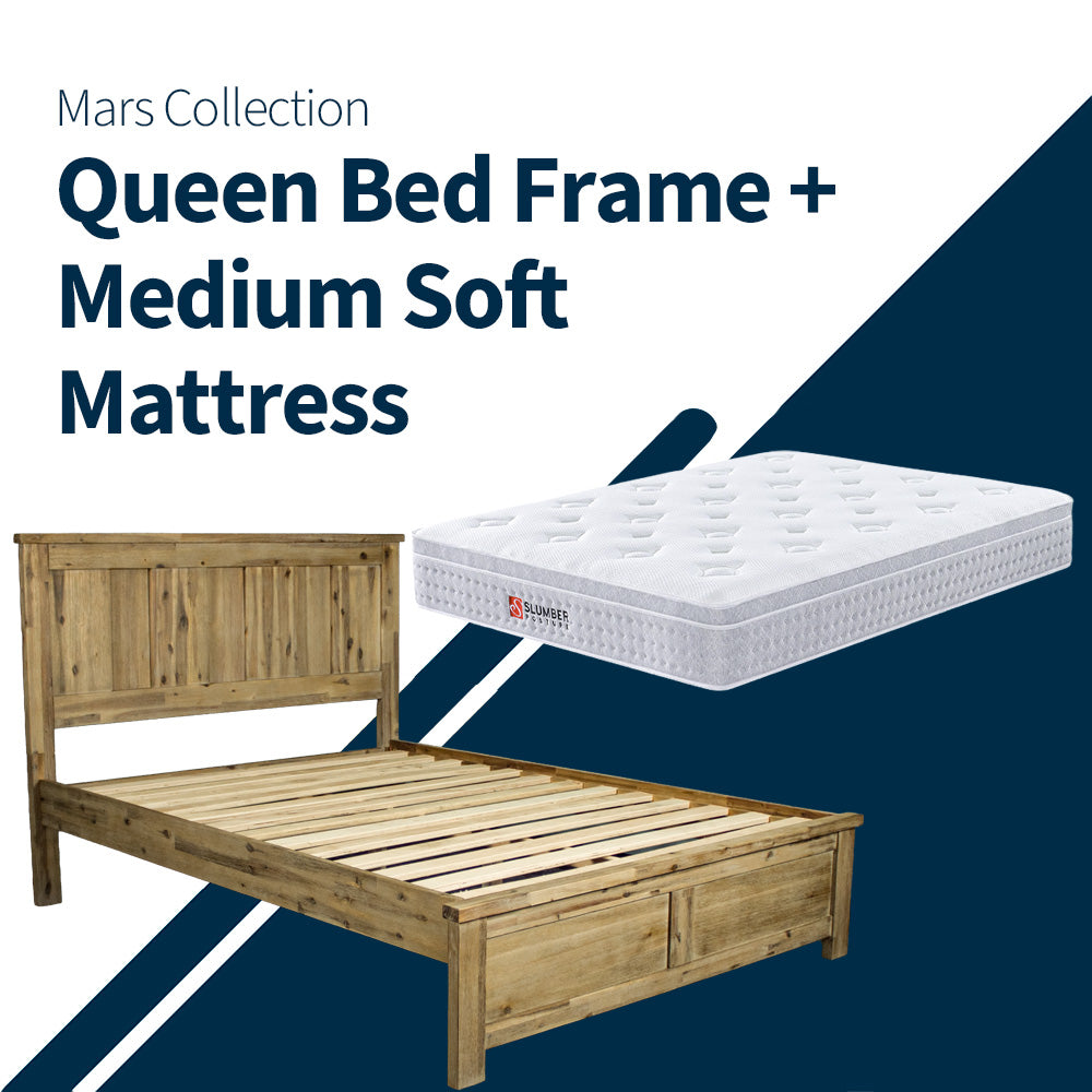 Mars Queen Bed Frame + Medium Soft Mattress
