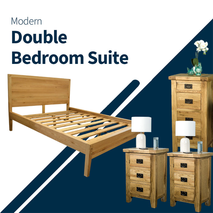 Modern Oak 4 Piece Double Bedroom Suite