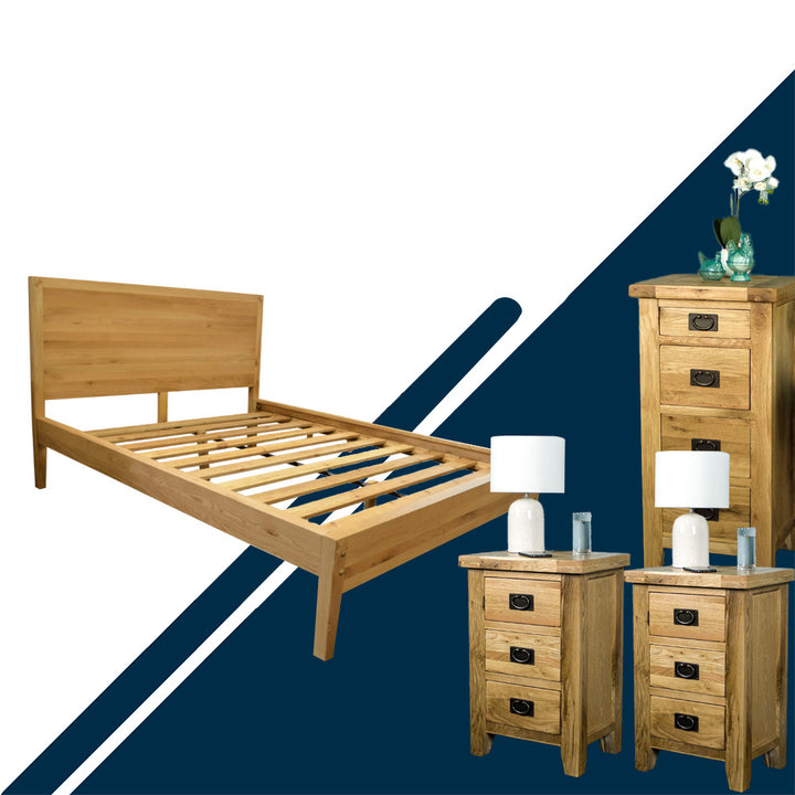 Modern Oak 4 Piece Double Bedroom Suite
