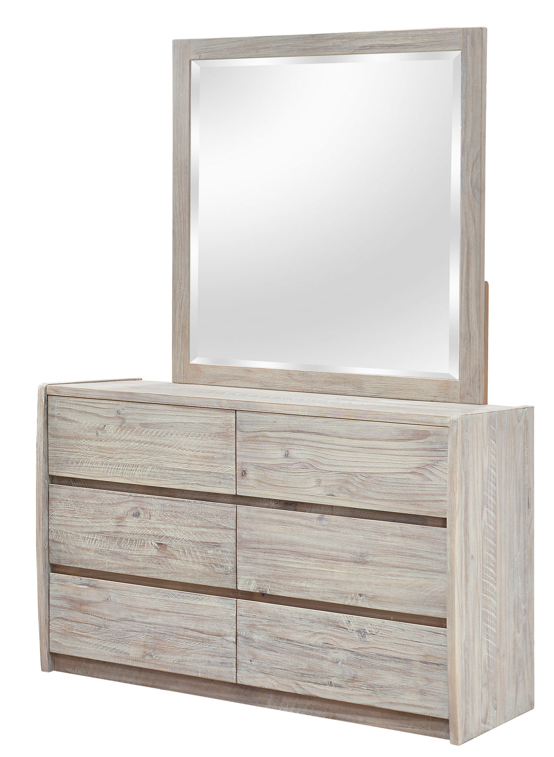 Charlotte 6 Drawer NZ Pine Lowboy & Mirror