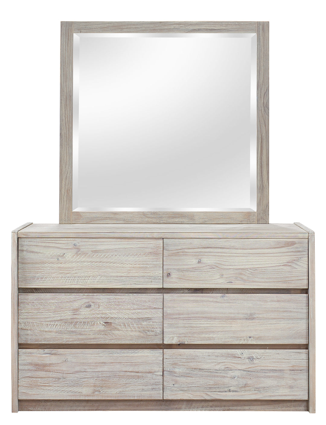 Charlotte 6 Drawer NZ Pine Lowboy & Mirror