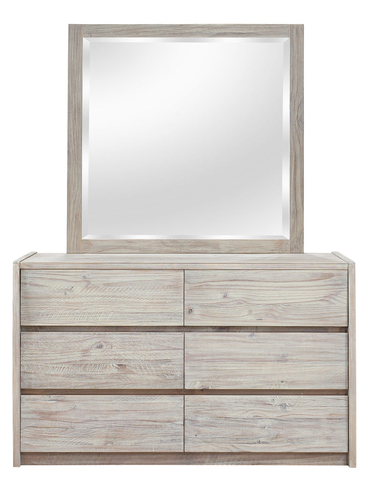 Charlotte 6 Drawer NZ Pine Lowboy & Mirror