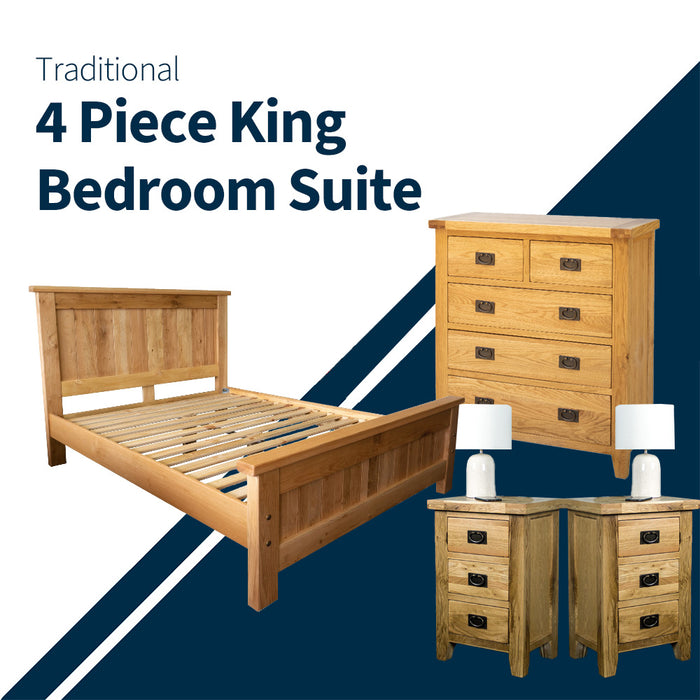 Traditional 4 Piece King Bedroom Suite
