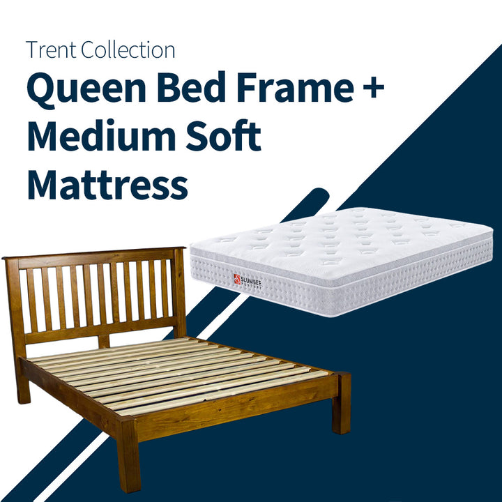 Trent Queen Bed Frame + Medium Soft Mattress