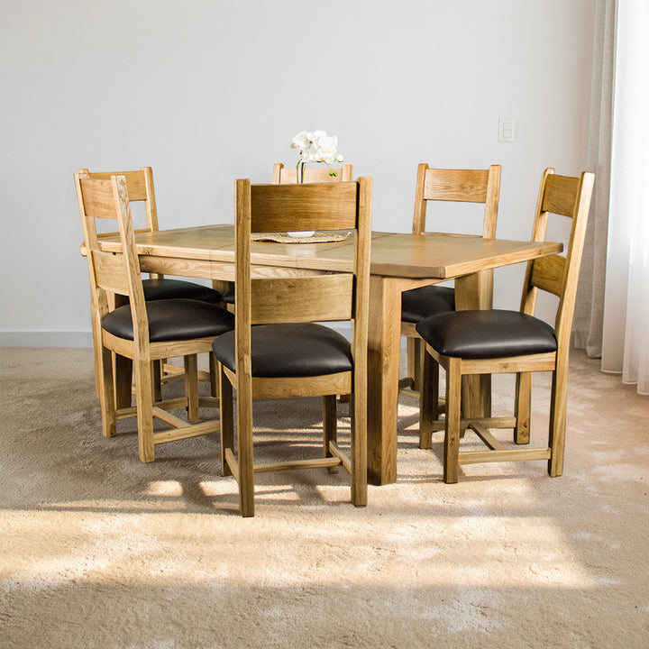 Vienna 6 Seater Oak Dining Suite with Extending Table