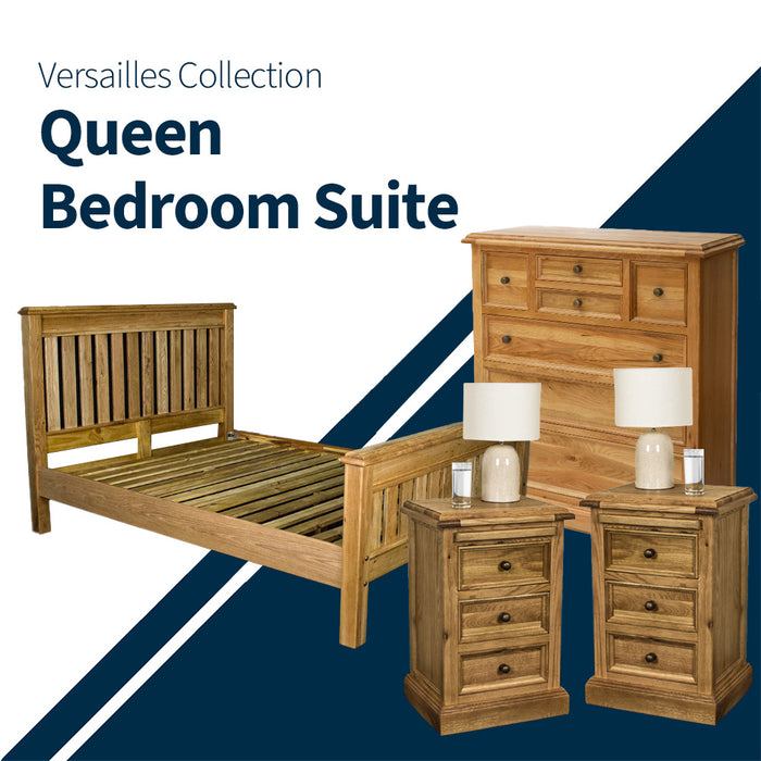 Versailles Queen Oak Bedroom Suite