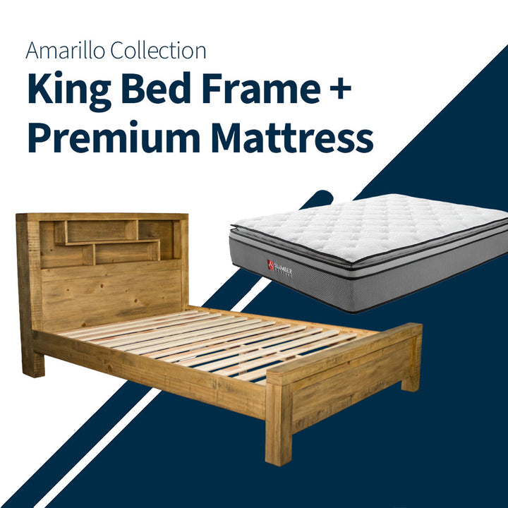 Amarillo King Bed Frame + Premium Pillow Top Mattress