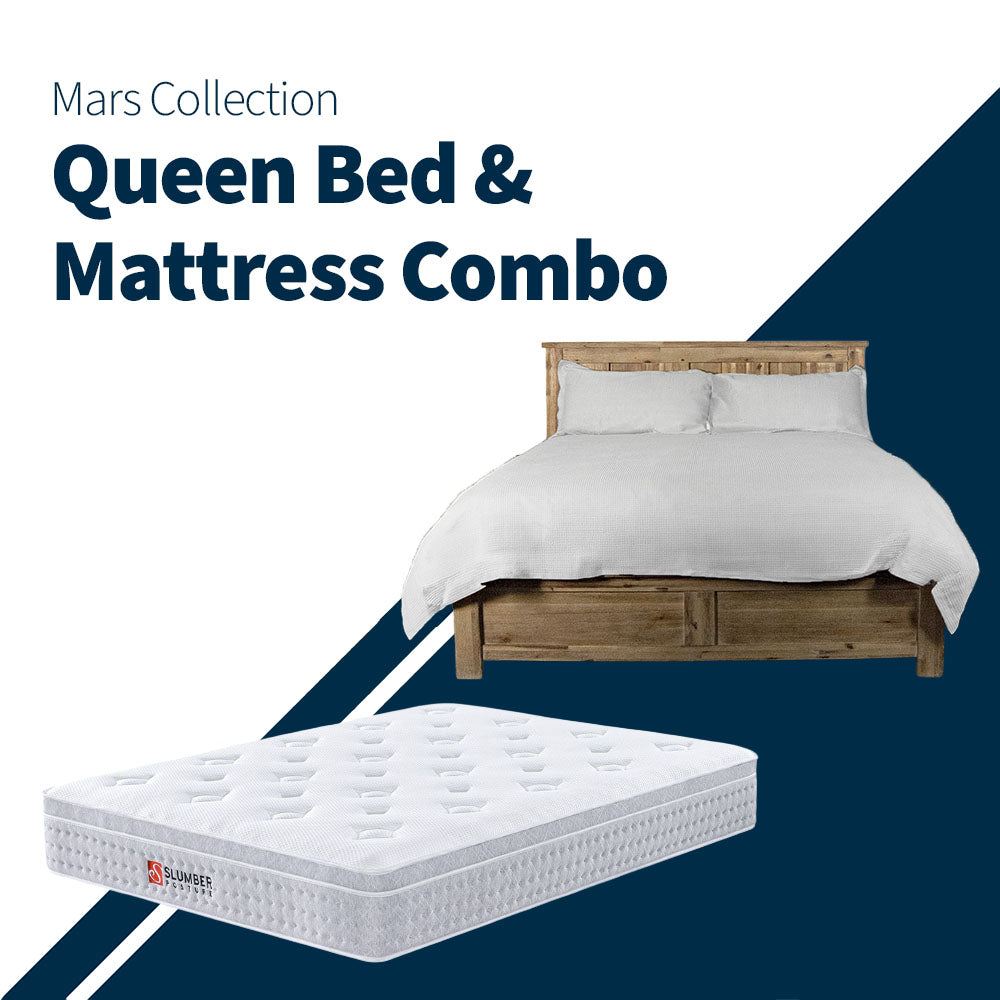 Mars Queen Bed + Soft Euro Top Mattress Combo