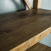 Close up of the wood grain on one of the shelves for the Ventura Recycled Pine Bookcase.