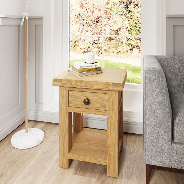Queensland Oak Bedside/Lamp Table
